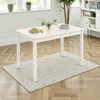 Hivvago Compact 48-inch Rectangular Wood Table With Rubberwood Frame In White