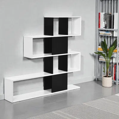 Hivvago Compact 5-shelf Corner Ladder Unit For Home And Office In White ...