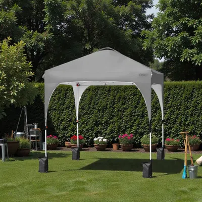 Hivvago Compact 6.6x6.6 Pop-up Shade Tent With Roller Storage Bag In Gray