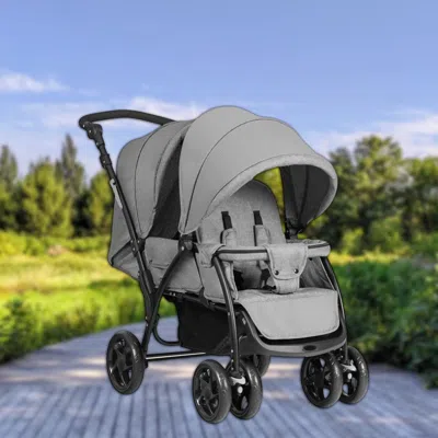 Hivvago Compact Dual Seat Foldable Baby Stroller Lightweight Front & Rear Design