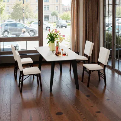 Hivvago Compact Foldable Kitchen Chairs Designed With Cushioned Seats And Tilted Back Support - Set Of 4 In White