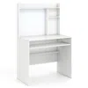 Hivvago Compact Office Computer Desk With Hutch Magnetic Whiteboard-white