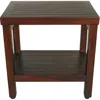 Hivvago Compact Rectangular Teak Shower Or Outdoor Bench With Shelf In Brown Finish In Brown