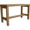 Hivvago Compact Rectangular Teak Shower Outdoor Bench In Natural Finish In Brown