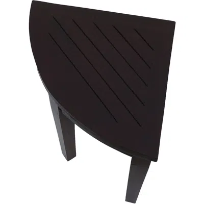 Hivvago Compact Teak Corner Shower Or Outdoor Bench With Shelf In Brown Finish