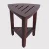 Hivvago Compact Teak Corner Shower Outdoor Bench With Shelf In Brown Finish In Brown