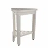 Hivvago Compact Teak Corner Shower Stool With Shelf In Whitewash Finish In Multi