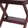 Hivvago Compact X Shape Teak Shower Outdoor Bench With Shelf In Brown Finish In Brown