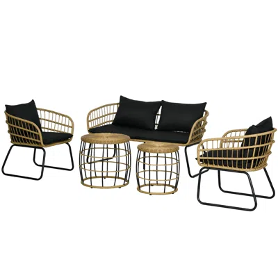 Hivvago Complete 5-piece Patio Seating Set With Cushions In Gold