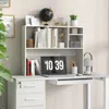 Hivvago Computer Desktop Bookcase With 4 Cubbies And Open Back Compartment-white
