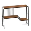 Hivvago Console Table With Storage Shelf And Metal Frame For Living Room