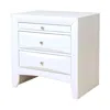 Hivvago Contemporary 3 Drawer Wood Nightstand By Ireland, White