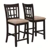 Hivvago Contemporary Armless Counter Height Chair, Espresso Brown & Beige, Set Of 2 In Brown