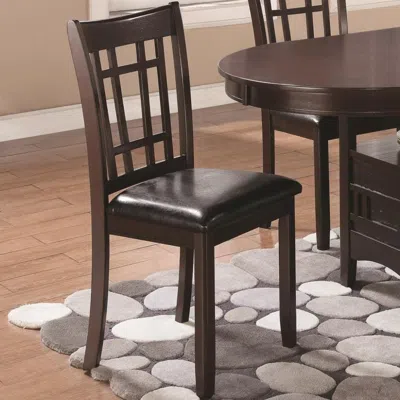 Hivvago Contemporary Armless Dining Side Chair, Espresso Brown & Black, Set Of 2
