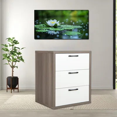 Hivvago Contemporary Bedside Dresser With Three Smooth Slide-out Drawers In Gray