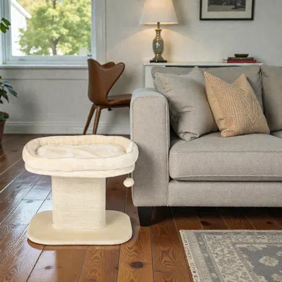 Hivvago Contemporary Cat Tower With Plush Perch And Sisal Scratching Surface In Multi