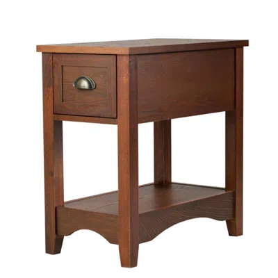 Hivvago Contemporary Chair Side End Table Compact Table With Drawer Nightstand-natural In Brown