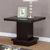 Hivvago Contemporary End Table With Pedestal Base, Cappuccino Brown In Brown