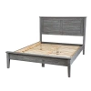 Hivvago Contemporary Grey Solid Pine Platform Bed In Queen Size In Gray