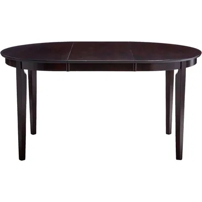 Hivvago Contemporary Oval Dining Table In Dark Brown Cappuccino Wood Finish