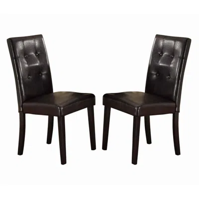 Hivvago Contemporary Rubber Wood Dining Chair, Set Of 2, Brown And Black
