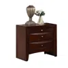 Hivvago Contemporary Style Wooden Nightstand With Three Drawers And Metal Knobs, Brown In Brown