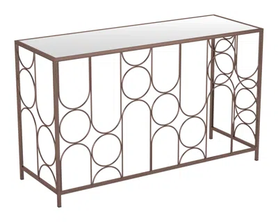 Hivvago Convale Console Table Bronze In Brown