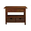 Hivvago Convenient Wooden Kitchen Cart With Storage Drawers Brown In Brown