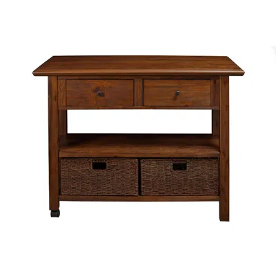 Hivvago Convenient Wooden Kitchen Cart With Storage Drawers Brown