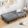 Hivvago Convertible Folding Futon Sofa Bed With 6-position Adjustable Backrest-gray