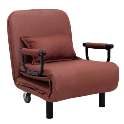 Hivvago Convertible Folding Leisure Recliner Sofa Bed-coffee