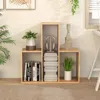 Hivvago Convex Bookshelf 3-shelf Open Bookcase Room Organizer With Anti-toppling Device