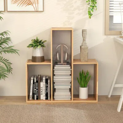 Hivvago Convex Bookshelf 3-shelf Open Bookcase Room Organizer With Anti-toppling Device