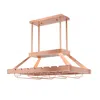 Hivvago Copper Kitchen Island Two Light Iron Led Edison Bulb Flush Ceiling Light In Brown