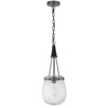 Hivvago Cora 8 Inch Pendant Light W Gray Gold Chain, Fluted Raindrop Glass