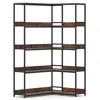 Hivvago Corner Bookshelf 5-tier L-shaped Bookcase Etagere Bookshelf With Metal Frame