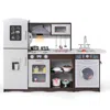 Hivvago Corner Toy Kitchen Set With Light With Sounds Interactive In Gray