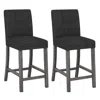 Hivvago Counter Height Bar Stools Set Of 2 With Back And Footrest-gray