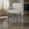Hivvago Counter Height Chair Set Of 2, H-frame Base, Rubberwood, Light Gray Fabric In Gray