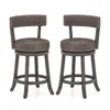 Hivvago Counter Height Chairs With 360â° Swivel Seat And Rubber Wood Frame-24 Inches