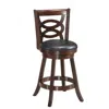 Hivvago Counter Height Upholstered Espresso Swivel Dining Chair With Cushion Seat-29 Inch