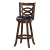 Hivvago Counter Height Upholstered Espresso Swivel Dining Chair With Cushion Seat-29 Inch