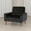 Hivvago Covia Accent Club Chair With Waffle Stitch Black Velvet, Gold Tip Legs In Green