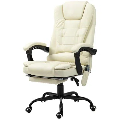 Hivvago Cream 7 Mode Vibrating High Back Executive Massage Adjustable Office Chair In Green