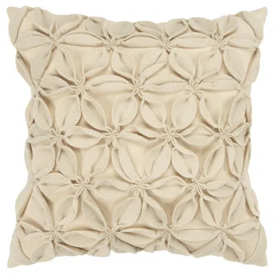 Hivvago Cream Pinwheel Floral Petal Down Filled Throw Pillow In Brown