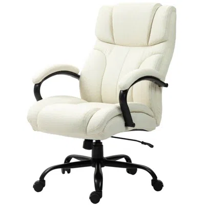 Hivvago Cream White Big/tall Adjustable Height Office Chair - 500 Lbs. Weight Capacity In Neutral