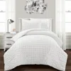 Hivvago Crinkled Texture Microfiber 3 Piece Comforter Set White In White