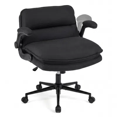 Hivvago Criss Cross Chair On Wheels With Flip-up Arms Adjustable Height In Black