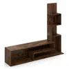 Hivvago Cube Tv Stand For Tvs Up To 50 Inch Media Console Table With Storage Shelves-rustic Brown