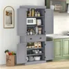Hivvago Cupboard Freestanding Kitchen Cabinet W/ Adjustable Shelves-gray